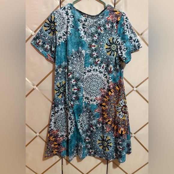🛑CLEARANCE😮elescat | Boho Summer T-Shirt Dress w/Pockets | Large | EUC - Picture 2 of 3